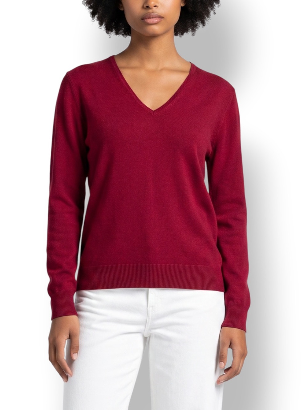 4/$20 Geneva Red 100% 2-Ply Cashmere V-Neck Sweater Large